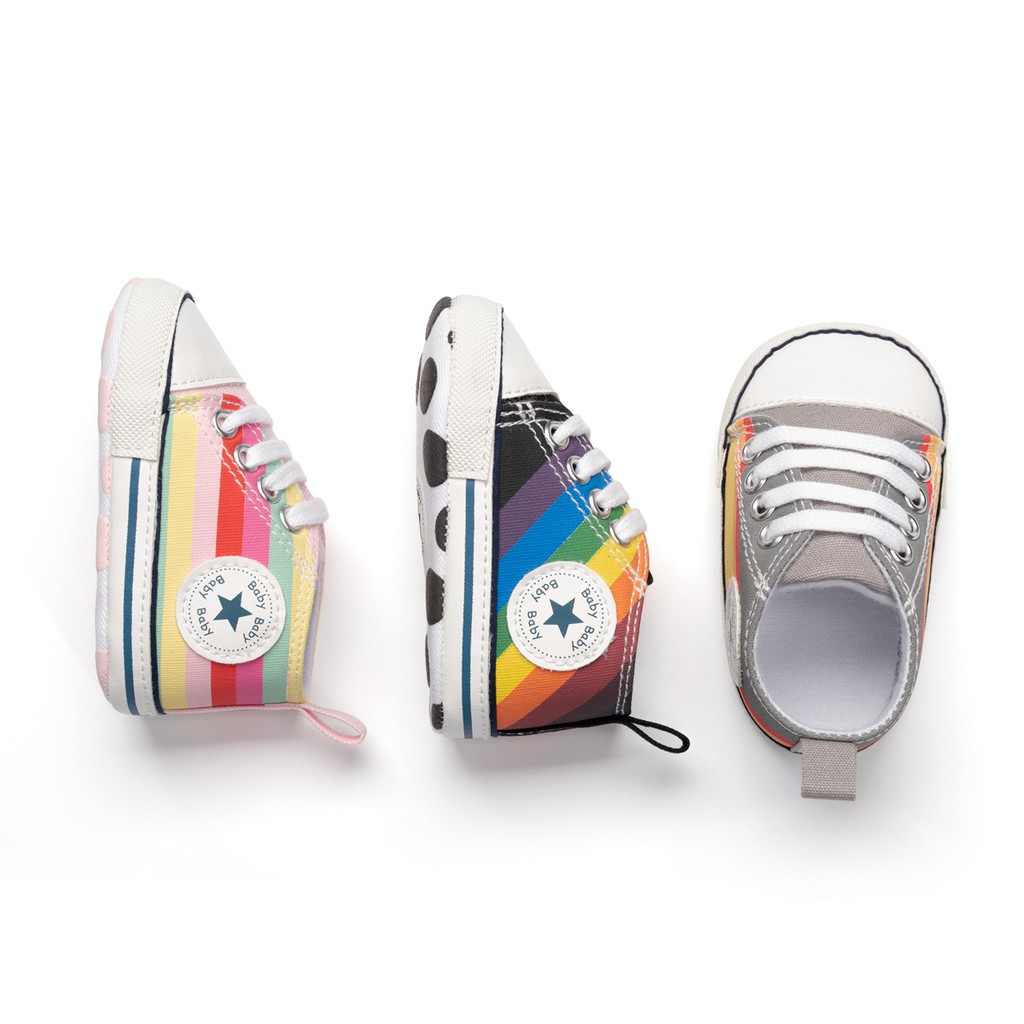 Giày thể thao vải canvas đế mềm thời trang dành cho bé sơ sinh