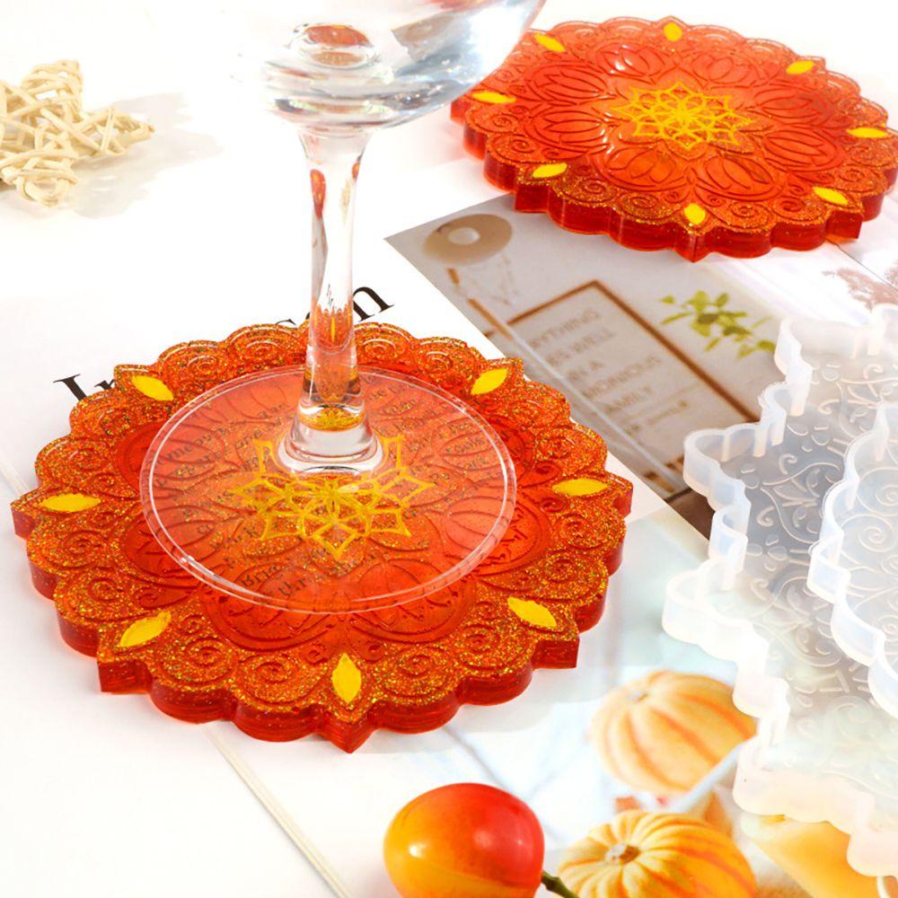 JONYE Khuôn Làm Đế Lót Ly Hình Tròn Họa Tiết Mandala Độc Đáo Trang Trí Nhà Cửa