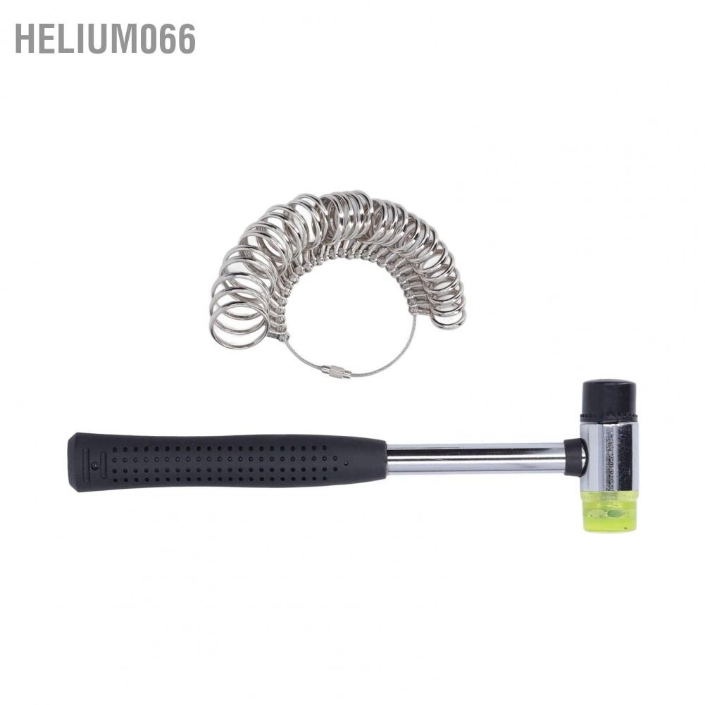 Nhẫn Mandrel Sizer ngón tay đo Đồng hồ cao su Búa gậy Bộ trang sức làm đồ Bộ dụng cụ làm đồ trang sức Helium066