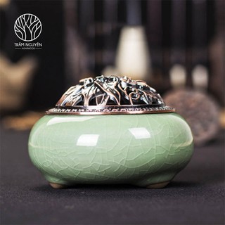 Lư xông trầm hương - Dụng cụ đốt trầm - mã TC086 - Tặng kèm 3 nụ trầm hương thiên nhiên cao cấp Trầm Nguyên