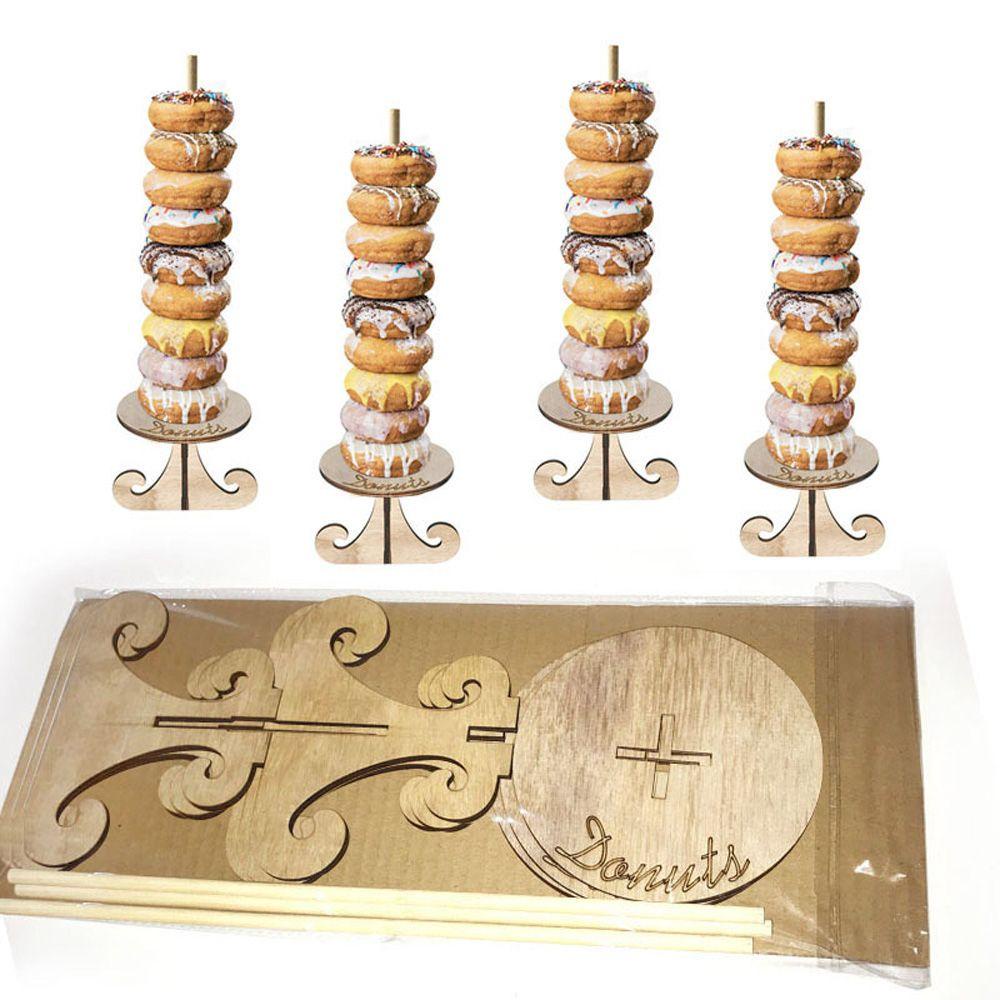 BTLIMER Giá Đỡ Kẹo Bằng Gỗ Hình Bánh Donut Trang Trí Tiệc Sinh Nhật Cho Bé