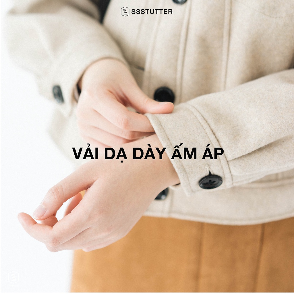 Áo khoác nữ SSSTUTTER chất dạ ép cao cấp Feth Jacket