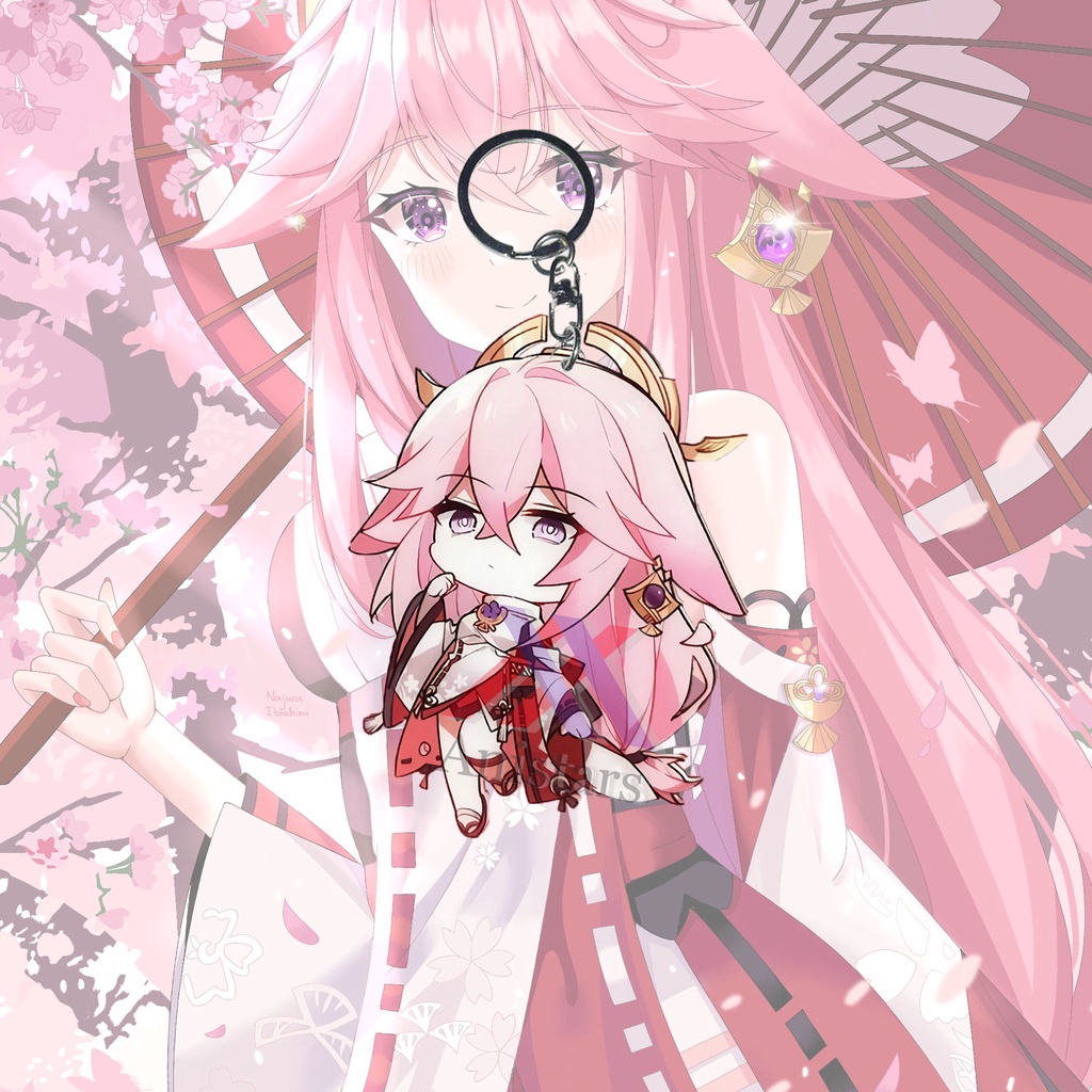 Móc chìa khóa Genshin Yae Miko 02 - Souvenir - Ganci Anime - Game - GI