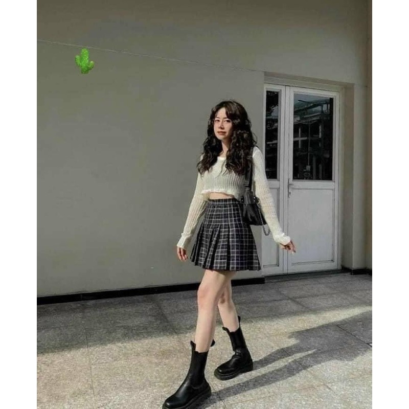 Chân váy xòe  Chân Váy ngắn Tennis kẻ caro xếp ly dáng xòe Hàn Quốc chất liệu kaki mềm đẹp | BigBuy360 - bigbuy360.vn