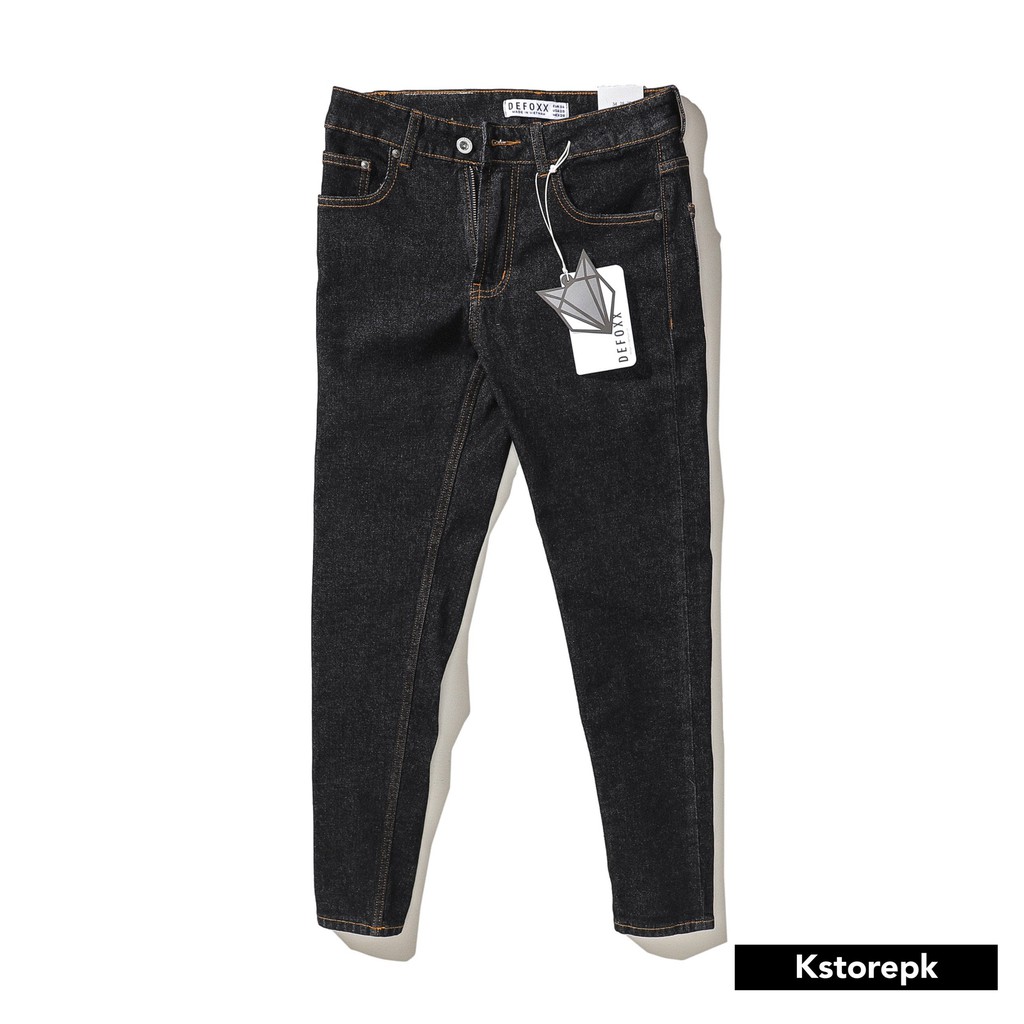Quần jean nam trơn màu đen muối tiêu dày dặn có co giãn form slimfit KSTORE JDF201012.DENMUOITIEU