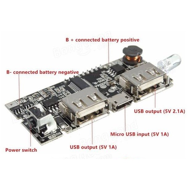 Mạch Sạc Pin Dự Phòng 18650 V4 2 Cổng Ra, Hiển Thị LCD ( Có Bảo Vệ )