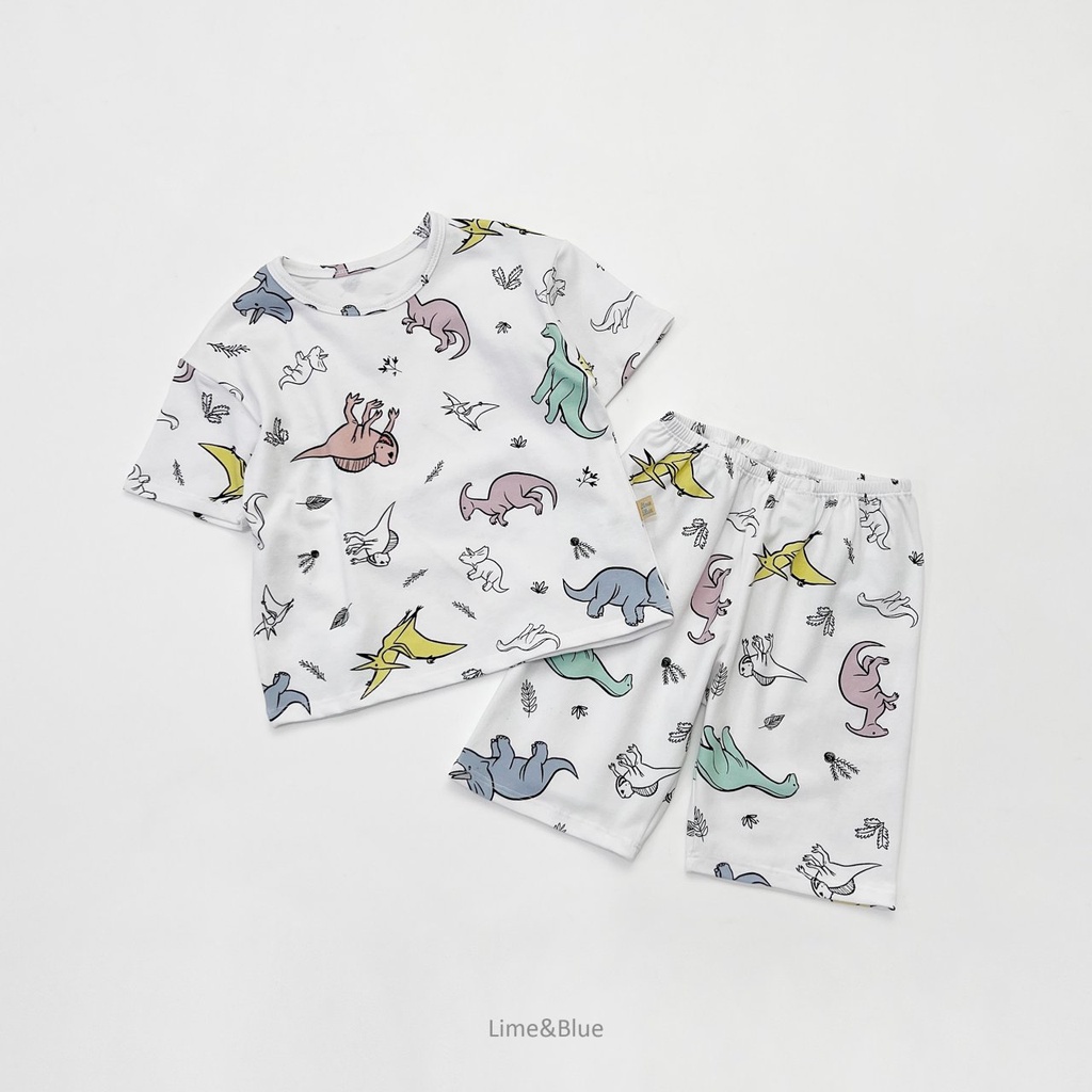 Lime&Blue Bộ đồ khủng long cho bé trai , bé gái