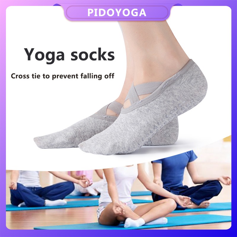 FUYOGI Yoga Socks Women Non-Slip Crossover Ballet Dance Anti-slip Breathable Wrap-around Backless Floor Socks