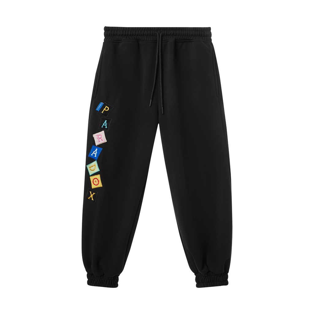 Quần jogger Paradox SPRIGHTLY EMBROIDERY JOGGER PANTS - Đen