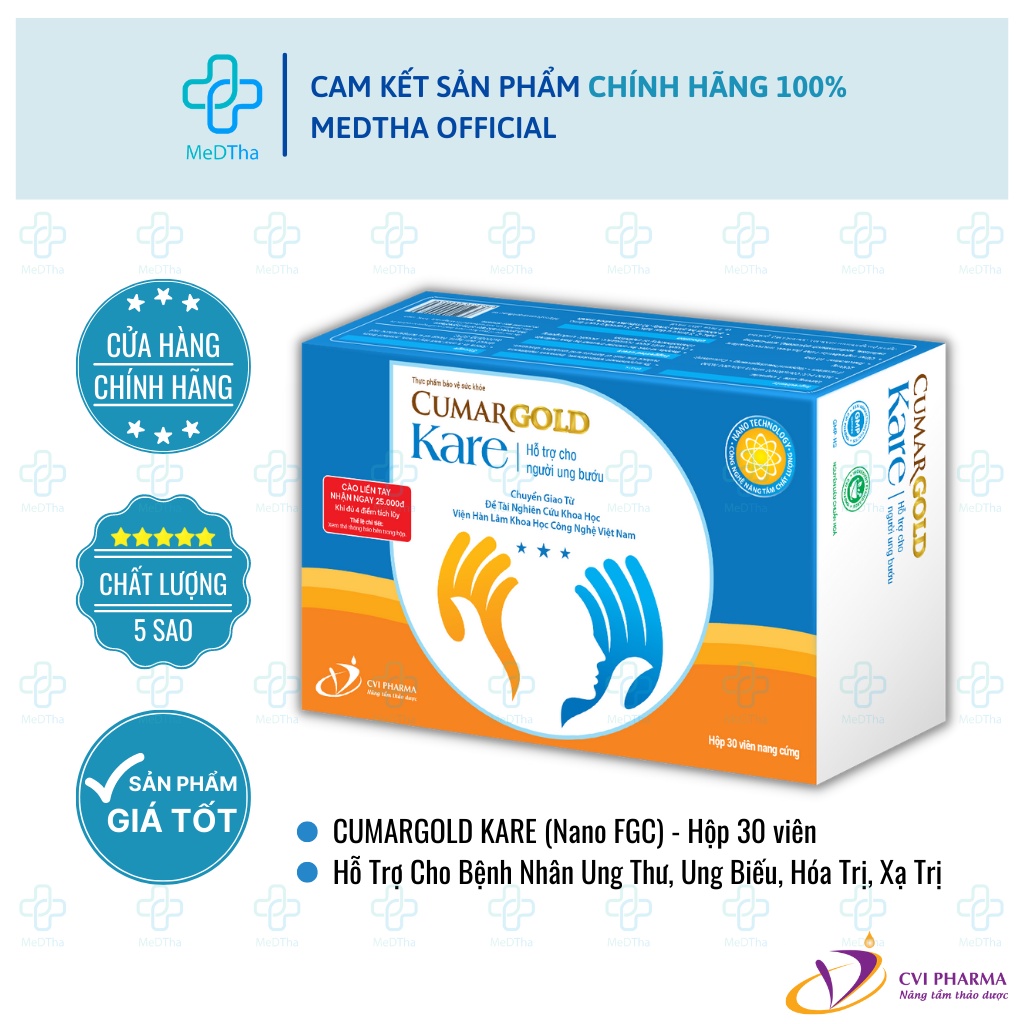Cumargold Kare (Nano Fgc) - Tăng Sức Đề Kháng, Hỗ Trợ Cho Bệnh Nhân Ung Thư, Ung Bướu, Hóa Xạ (Hộp 30 Viên) [Chính Hãng]