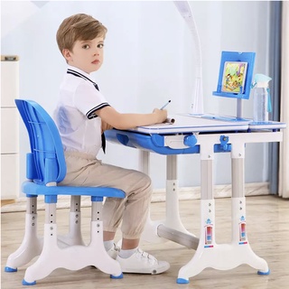 Bộ Bàn Ghế Học Sinh Thông Minh B05, Size 80cm, Tăng Chỉnh Độ Cao, Tặng Đèn LED, Nghiêng Mặt Bàn