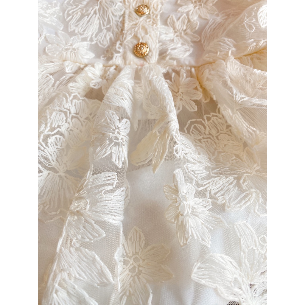 Body váy ren hoa công chúa cho bé đầy tháng, thôi nôi