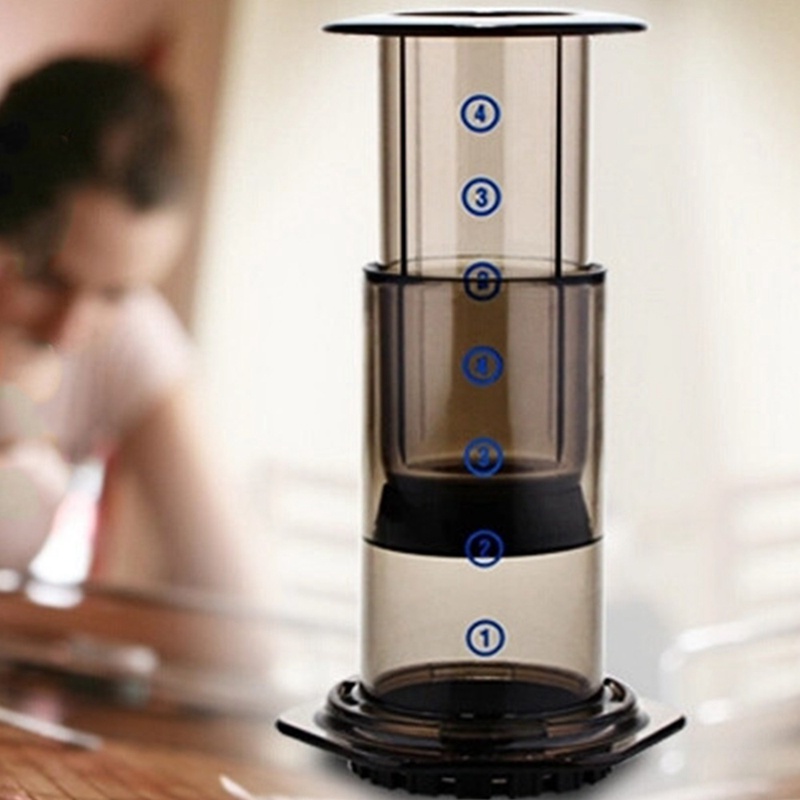 Ấm Pha Cà Phê Espresso Kiểu Pháp Di Động Bằng Kính Lọc