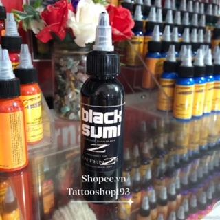 Mực xăm màu đen black sumi 60ml