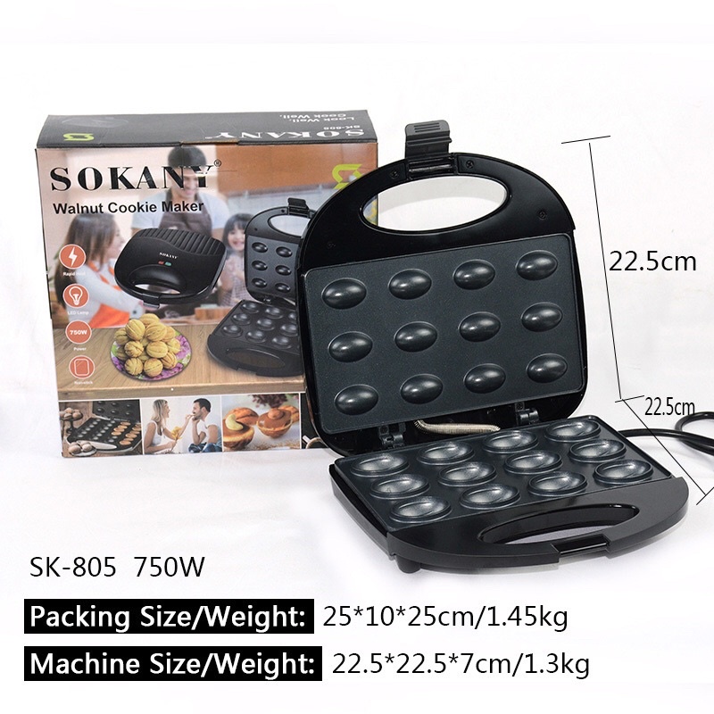 Máy nướng bánh làm vỏ bánh viên Sokany SK-805 công suất 750W bảo hành chính hãng