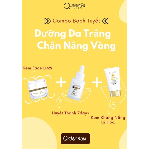 BỘ DƯỠNG DA TRẮNG HỒNG CĂNG BÓNG CHÍNH HÃNG QUEENIE SKIN dành cho da face ban ngày và ban đêm