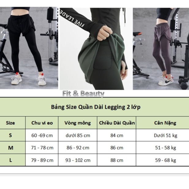 Quần legging nữ dài tập gym yoga big size | quần tập gym nữ 2 lớp có túi tập thể dục chạy bộ mùa đông LEGGING01