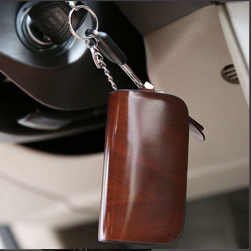 Vỏ Đựng Chìa Khóa Xe Bằng Da Có Móc Treo Tiện Lợi, Túi Đựng Đồ Mini