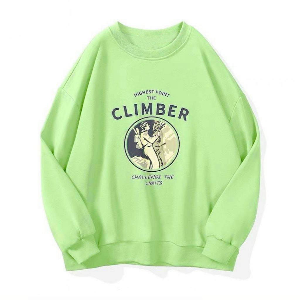 ÁO SWEATER NỈ UNISEX KHÔNG NÓN CLIMBER ÁO FORM RỘNG NAM NỮ NHIỀU MÀU