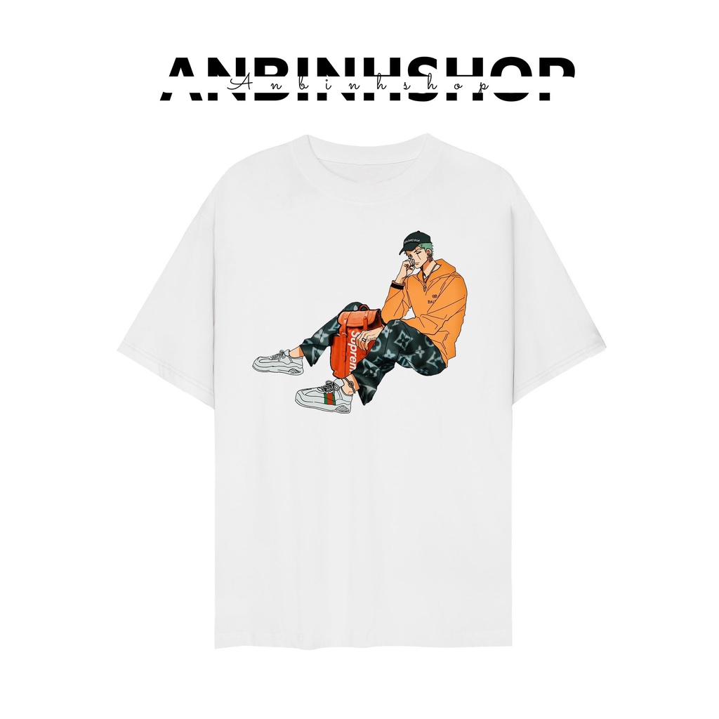 Áo thun One Piece Roronoa Zoro 🚚 FREESHIP 🚚 Áo phông trắng Nam Nữ Unisex in hình Zoro siêu đẹp chất cotton mịn mát
