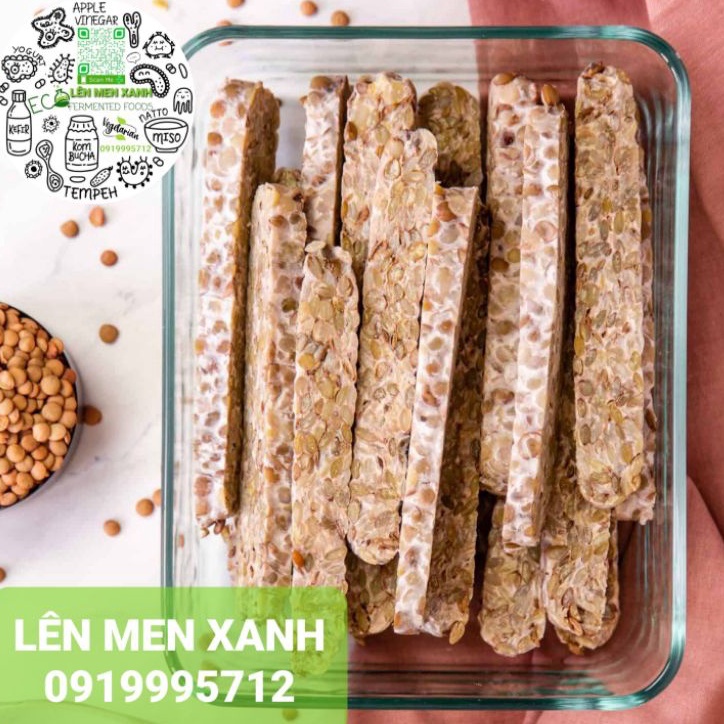 TEMPEH THỊT THỰC VẬT GÓI LÁ LÊN MEN NGŨ CỐC HỮU CƠ NON-GMO THƠM NGON DINH DƯỠNG