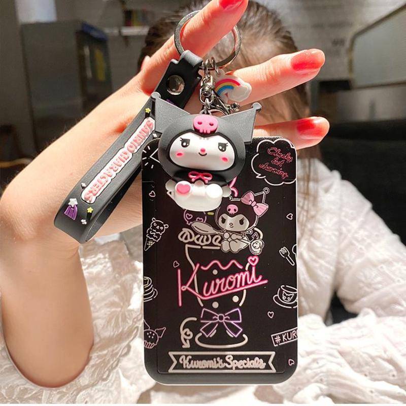 ⭐ iLado ⭐ Thẻ dây đeo thẻ sinh dễ thương Sanrio Kuromi búp bêbọc căn cước thẻ hoc thẻ đi làm viên Vỏ bảo vệ bao đựng thẻ học sinh phù hiệu học sinh dây đeo bảng tên dây đeo bảng tên đồ dùng học sinh