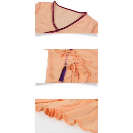 Áo vạt chéo đính tua rua