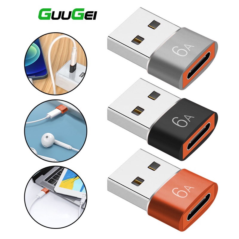Đầu chuyển đổi Guugei 6A đầu cắm USB sang cổng cắm USB C thích hợp cho Macbook Samsung