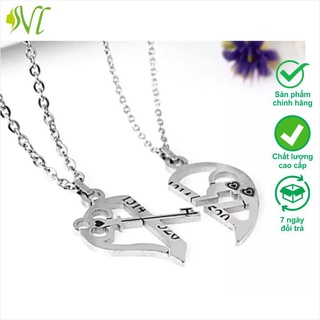 Dây chuyền cặp đôi Người Đẹp Vì Lụa không đen không gỉ xài nước tốt