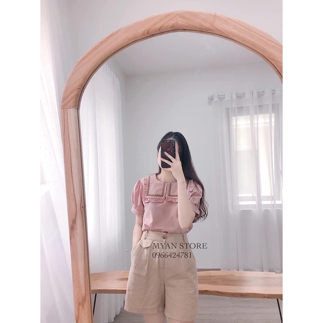 Áo Kiểu Nữ ❤️ [ FREESHIP ] Áo Thủy Thủ Cổ Bèo Chất Đũi Xước QC , Ảnh Thật Shop Chụp ❤️