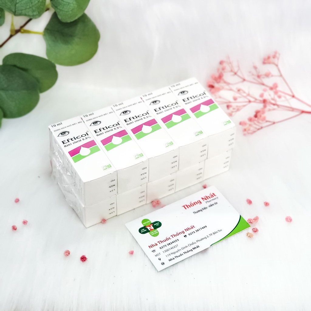 Nước muối sinh lý sát trùng Efticol 0.9% lốc 10 chai