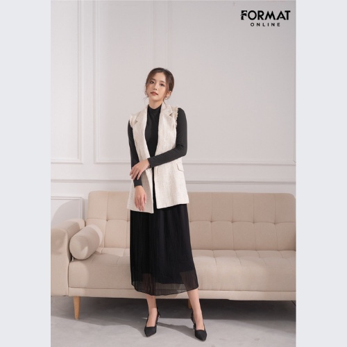 Áo blazer nữ cao cấp FORMAT 2 lớp sát nách B9BLZ001F