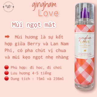Xịt thơm toàn thân bodymist ( GINGHAM LOVE )