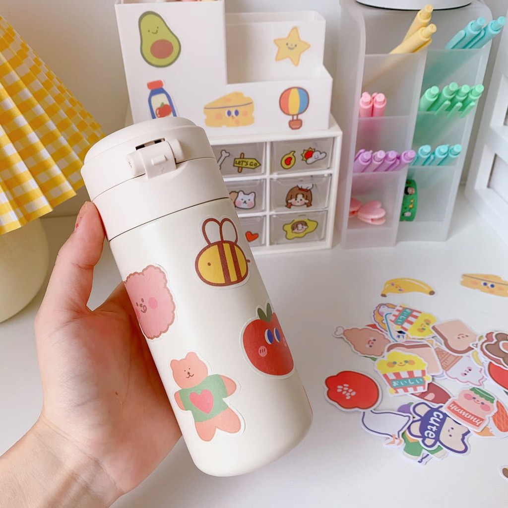 Set sticker decal dán sổ vở hoa quả 20 miếng Tom House