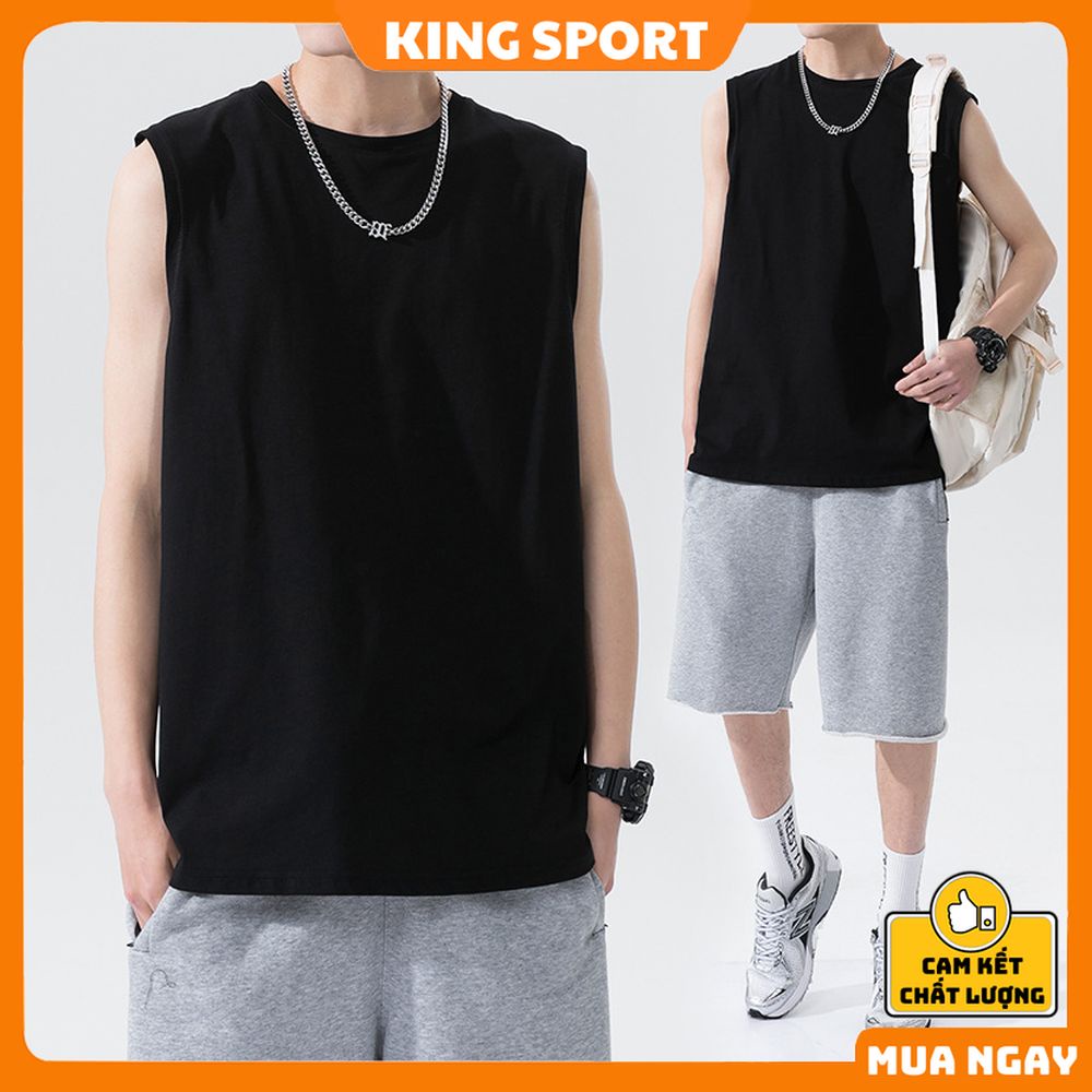 Áo tank top nữ nam ba lỗ sát nách form rộng big size unisex vải thun lạnh cotton mềm mịn thoáng mát cao cấp KING SPORT