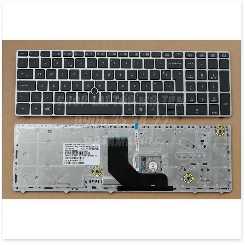 [Loại Tốt] BÀN PHÍM LAPTOP HP 8560P (CÓ CHUỘT) dùng cho ProBook 6560b 6565b 6570b 6575b, Elitebook 8560p 8570p