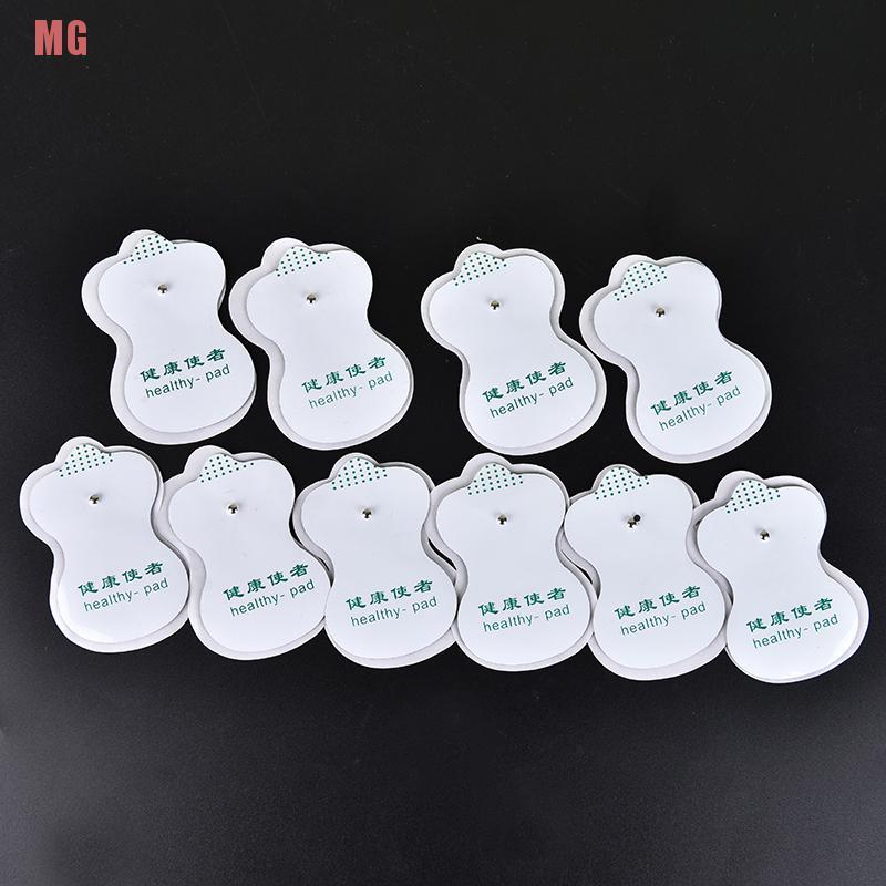 (Hàng Mới Về) Set 10 Miếng Dán Điện Cực Trắng Cho Máy Mát Xa Trị Liệu Kỹ Thuật Số