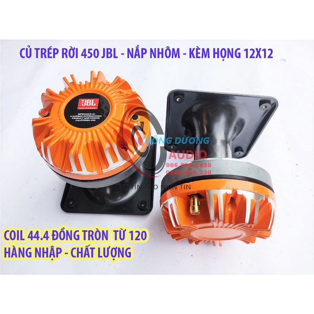 CỦ LOA TRÉP 450 JBL CHINA - NẮP NHÔM CAM  + 1 HỌNG 12X12 - GIÁ MỘT CỦ