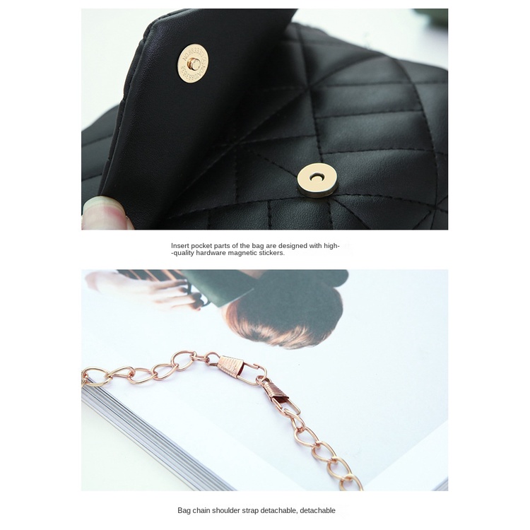 Túi Đeo Vai Hình Vuông Cỡ Nhỏ Thêu Họa Tiết Kẻ Sọc Đính Đá Có Khóa Gài Thời Trang 2022 Cho Nữ