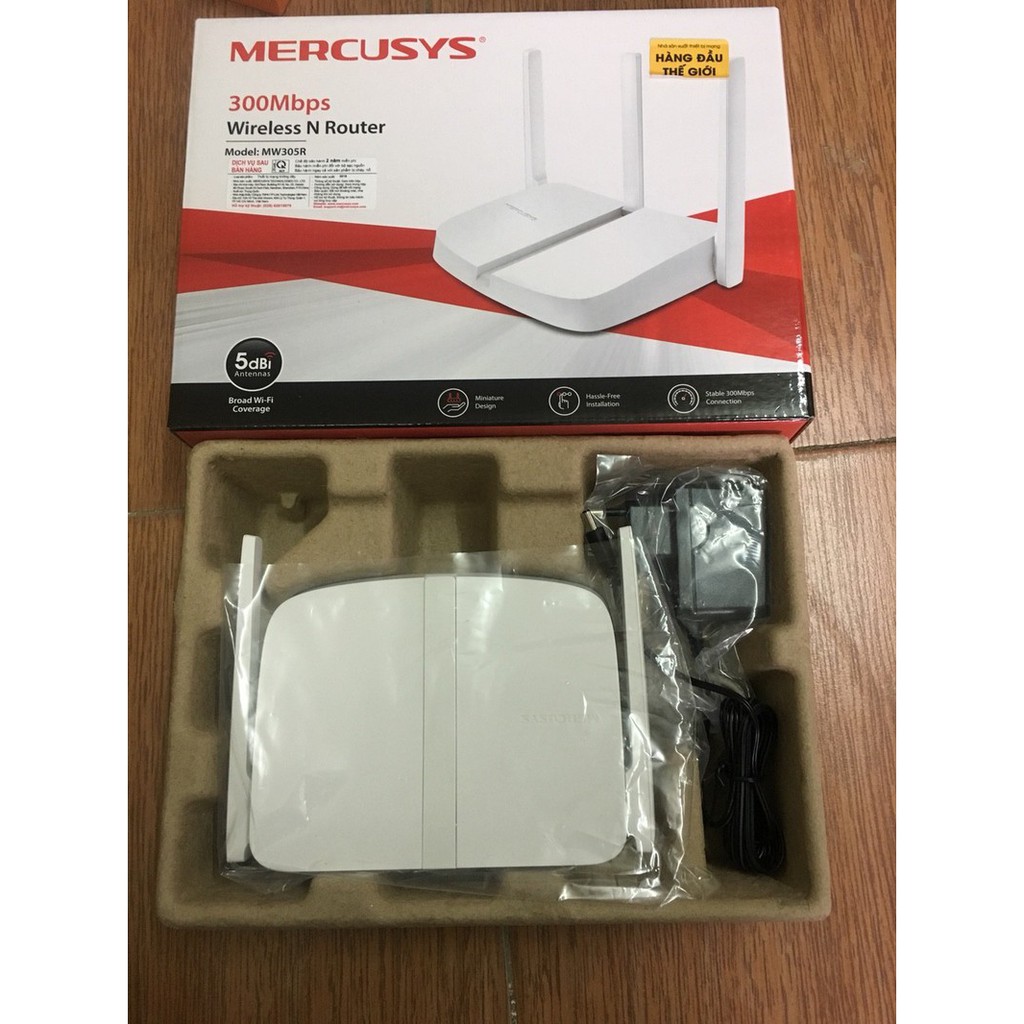 Bộ Phát WIFI Router Chuẩn Mercusys MW305R 3 râu không dây tốc độ 300Mbps  Với Ba Ăng Ten 5dBi