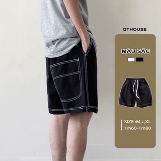 Quần short nam thể thao phối viền chỉ thời trang form rộng short pants - HC2889