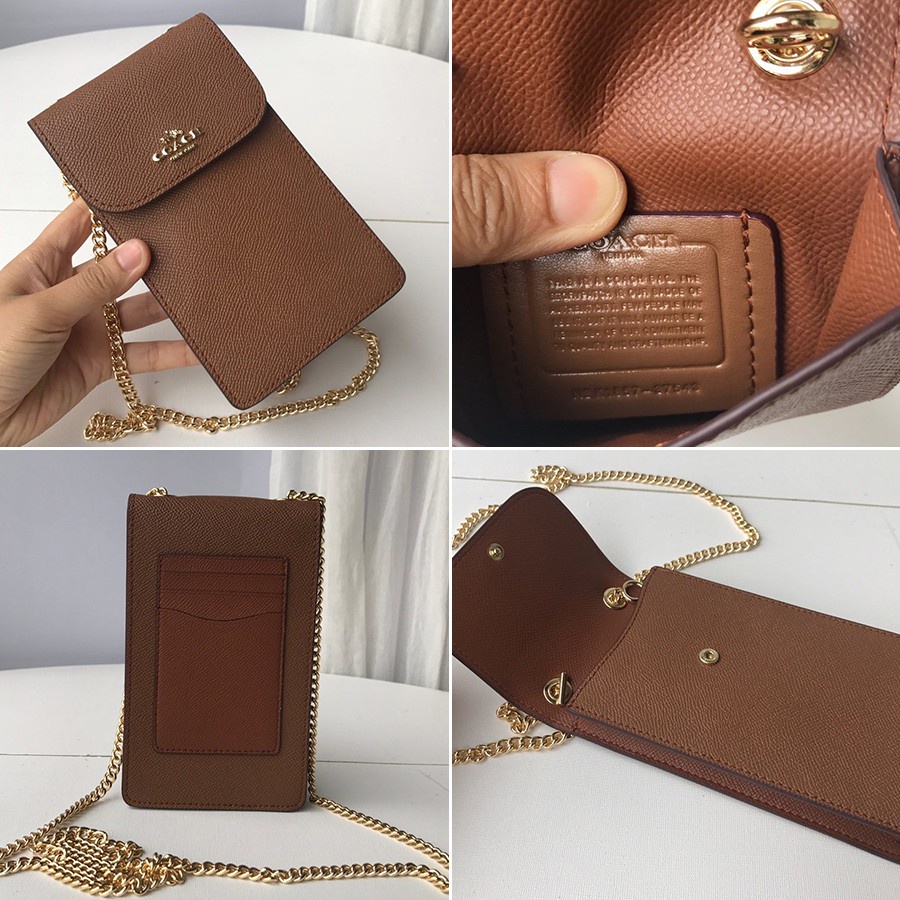 Coach Túi Xách Đeo Vai / Đeo Vai / Điện Thoại Phối Dây Xích Thời Trang Dành Cho Nữ F39955