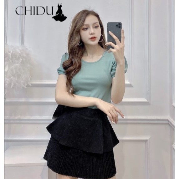 [ Mã WASTAPR giảm 10K đơn 50K] CHIDU Áo phông khoét lưng tay bồng SP367 | BigBuy360 - bigbuy360.vn