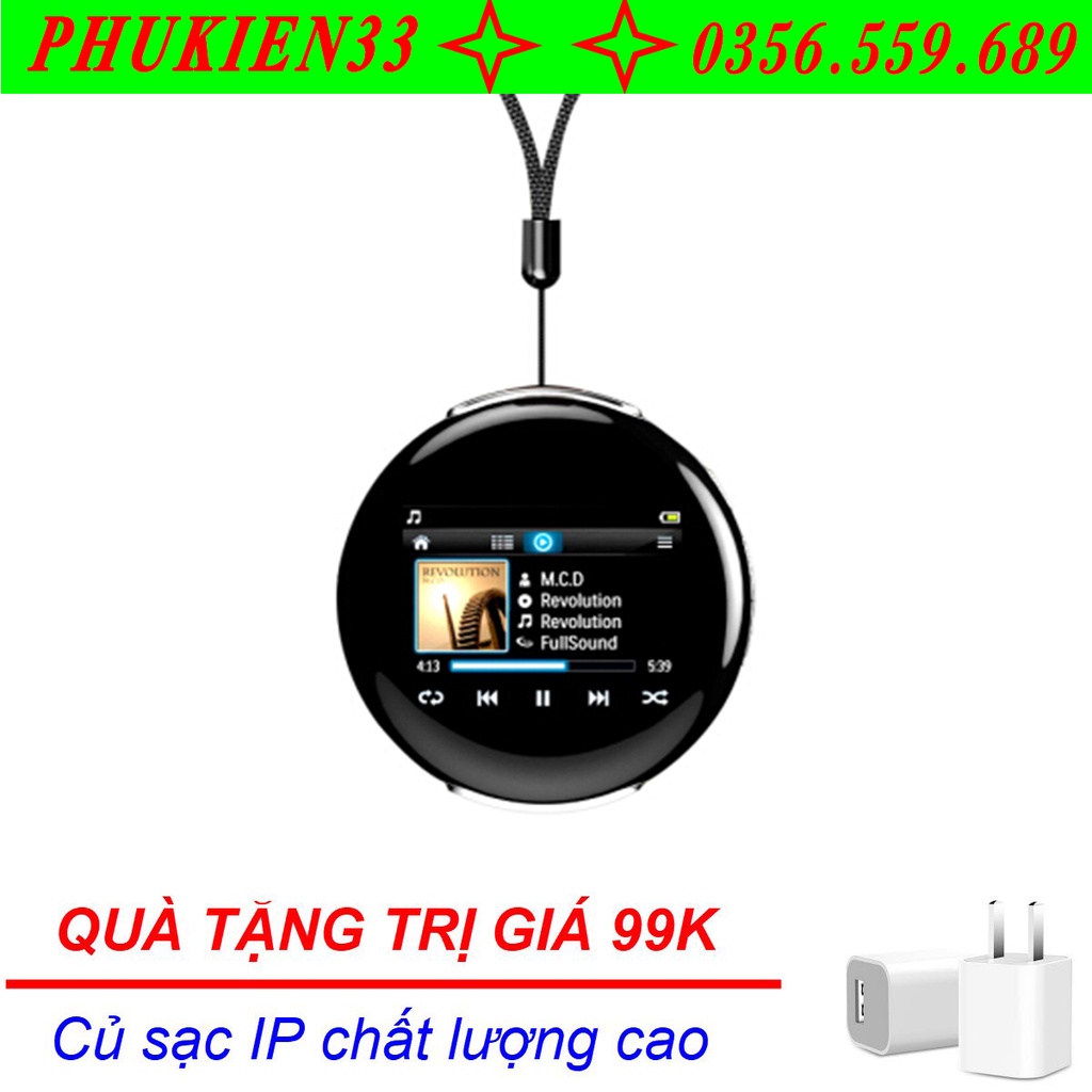 (Quà tặn 99k) Máy Nghe Nhạc đeo cổ, treo xe Bluetooth MP3 Ruizu M1 Bộ Nhớ Trong 8GB