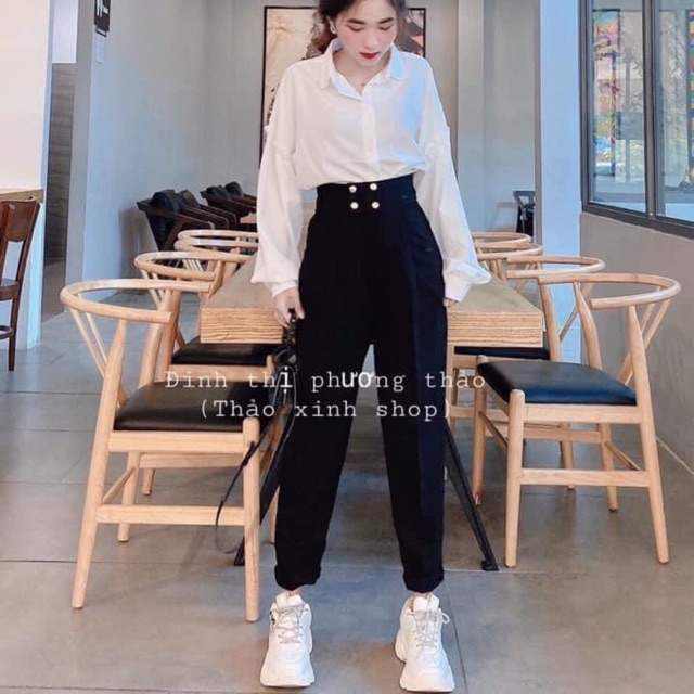 Quần baggy vải 4 khuy ulzzang hot trend siêu xinh | BigBuy360 - bigbuy360.vn