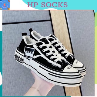 Giày độn đế, giày thể thao độn đế viền rách hot trend thời trang Hàn Quốc