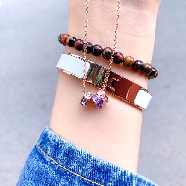 Vòng Cổ Ba Trong Một Chuông Gió Ba Trong Một | Vòng Tay Thép Titan Mạ Vàng Hồng 18K Mặt Thánh Giá Đính Đá Pha Lê