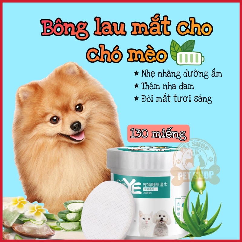 Bông Lau Vết Ố Mắt Cho Chó Mèo 130 Miếng