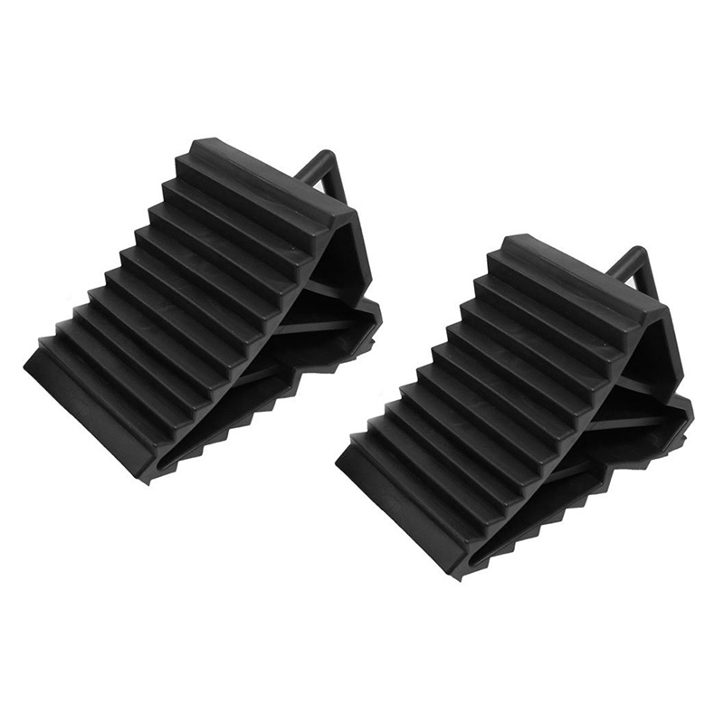Set 2 khối chặn bánh xe hơi chống trượt màu đen