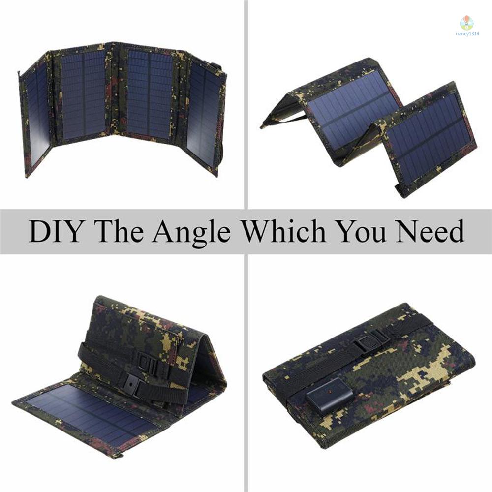 Bộ Sạc Pin Năng Lượng Mặt Trời 5V 10W USB Chống Nước Với 4 Tấm Năng Lượng Mặt Trời Cho Điện Thoại